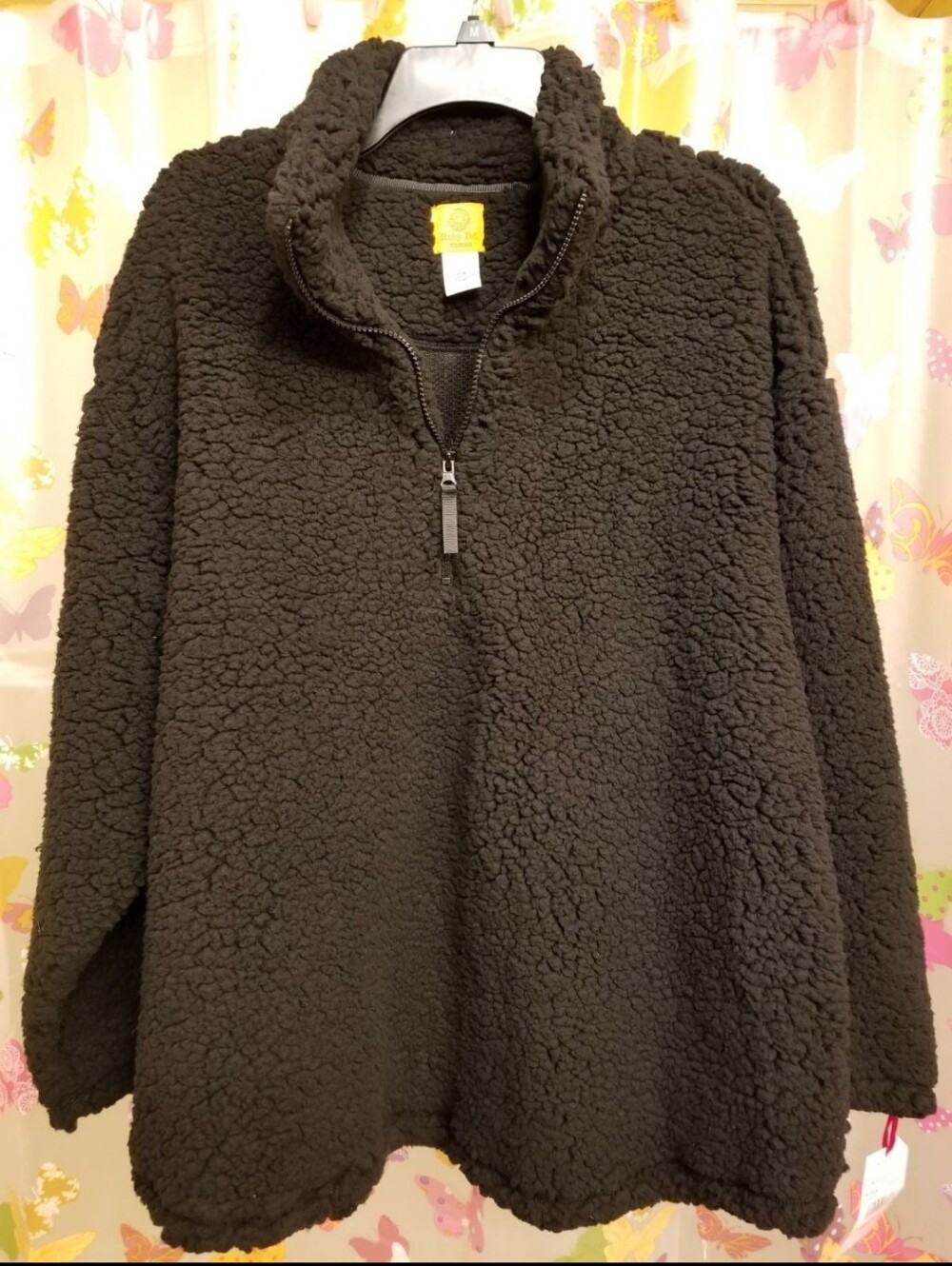 Nwt Sz 2X Black Sherpa Quarter-Zip Pullover